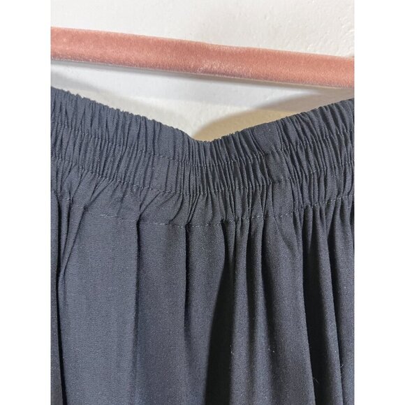 Jane Ashley Chic Floral Maxi Skirt M Black Eyelet Neutral Preppy Old Money 80s - Picture 6 of 14